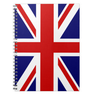Cuaderno Bandera británica Jack del bloc de notas en espira