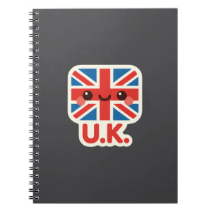 Cuaderno Bandera británica Kawaii - Diseño británico bonito