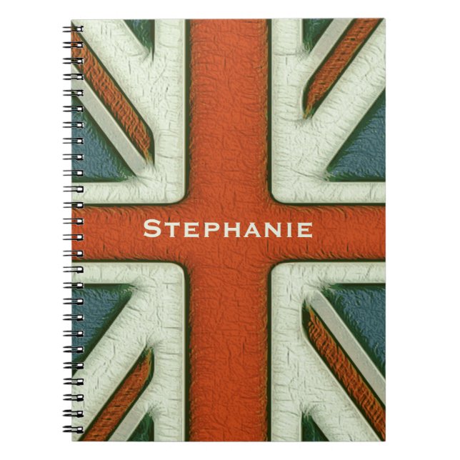 Cuaderno Bandera británica personalizada (Frente)