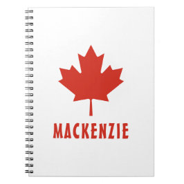 Cuaderno Bandera canadiense Red Maple Leaf Canada Day Name