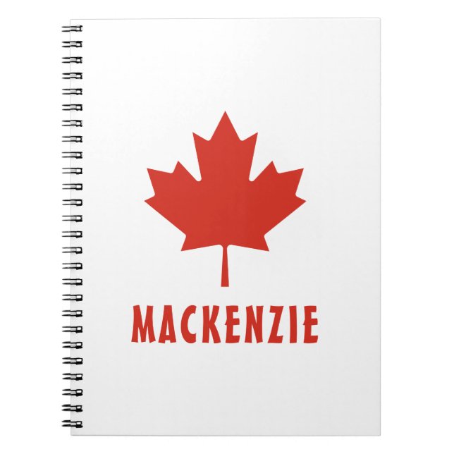 Cuaderno Bandera canadiense Red Maple Leaf Canada Day Name  (Frente)