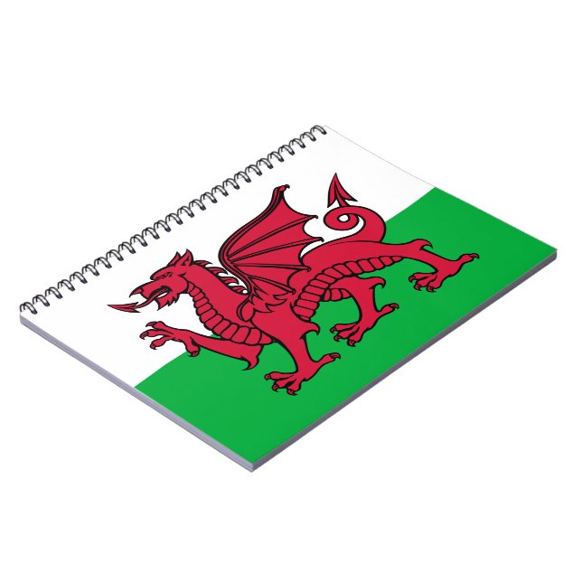 Cuaderno Bandera celta del Dragón Rojo en Gales y Gales (Lado Izquierdo)