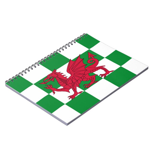 Cuaderno Bandera Celta Dragón Rojo Místico de Gales (Lado Izquierdo)