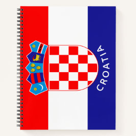 Cuaderno Bandera croata con texto Personalizado