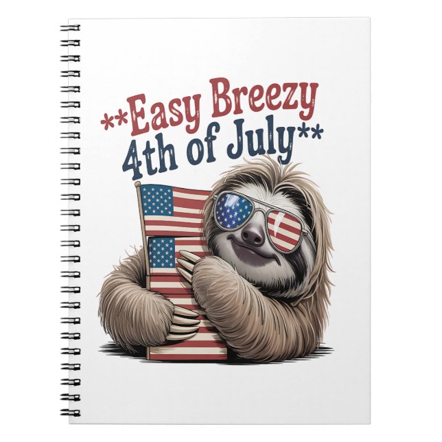 Cuaderno Bandera de abrazo eslovaco 4 de julio (Frente)