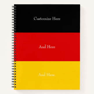 Cuaderno Bandera de Alemania Colores Oro Rojo Negro Persona