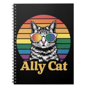 Cuaderno Bandera de arcoíris LGBT de Ally Cat regalo LGBTQ