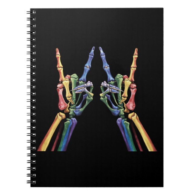Cuaderno Bandera de arcoíris LGBTQ genial de mano de roca e (Frente)