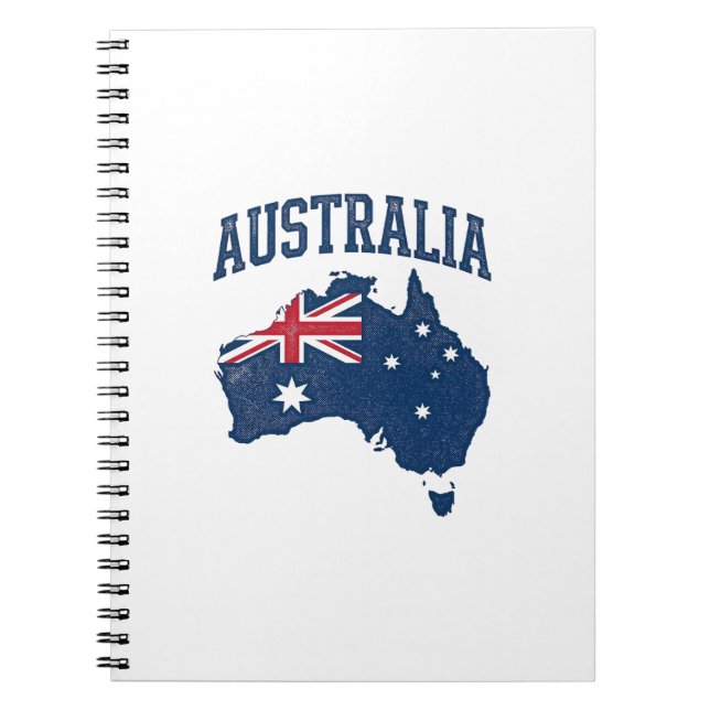 Cuaderno Bandera de Australia Mapa Gráfico Antiguo Deterior (Frente)