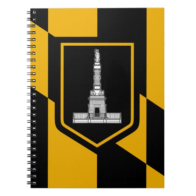 Cuaderno Bandera de Baltimore, Maryland Notebook (Frente)