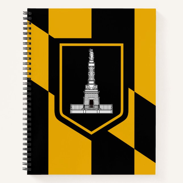 Cuaderno Bandera de Baltimore, Maryland Notebook (Anverso)