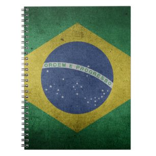 Cuaderno Bandera de Brasil adora al fútbol brasileño