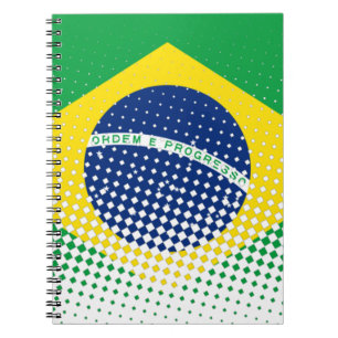 Cuaderno Bandera De Brasil Con Efecto De Medio Tono