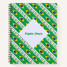 Cuaderno Bandera de Brasil Personalizada Herencia 