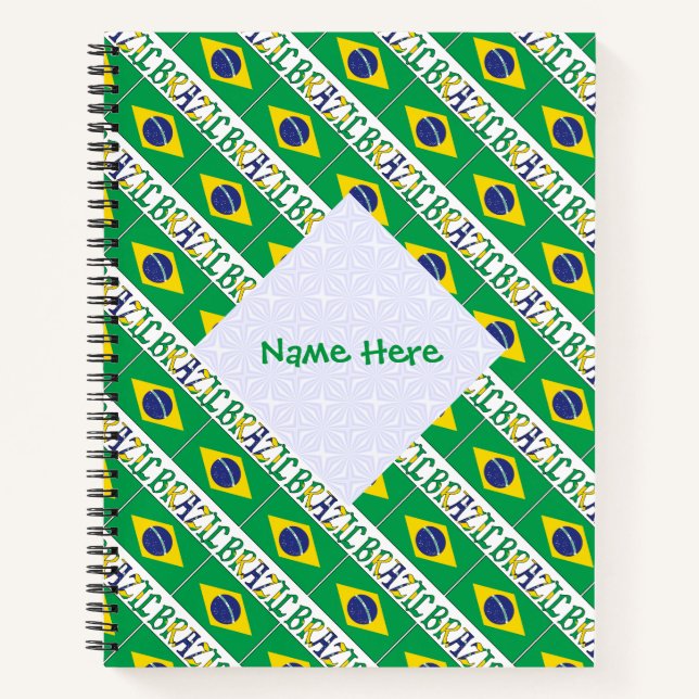 Cuaderno Bandera de Brasil Personalizada Herencia  (Anverso)