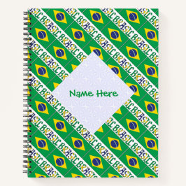 Cuaderno Bandera de Brasil Personalizada Patrimonio