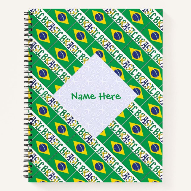 Cuaderno Bandera de Brasil Personalizada Patrimonio (Anverso)