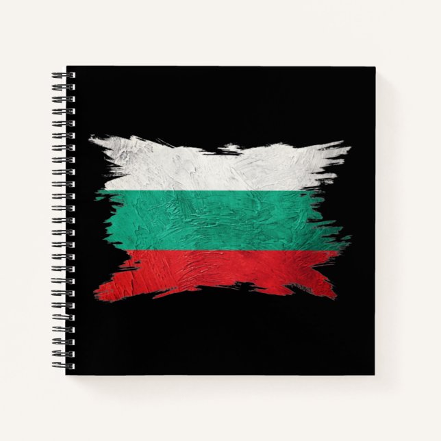 Cuaderno Bandera de Bulgaria ondulada, apoplejía de brocha, (Anverso)