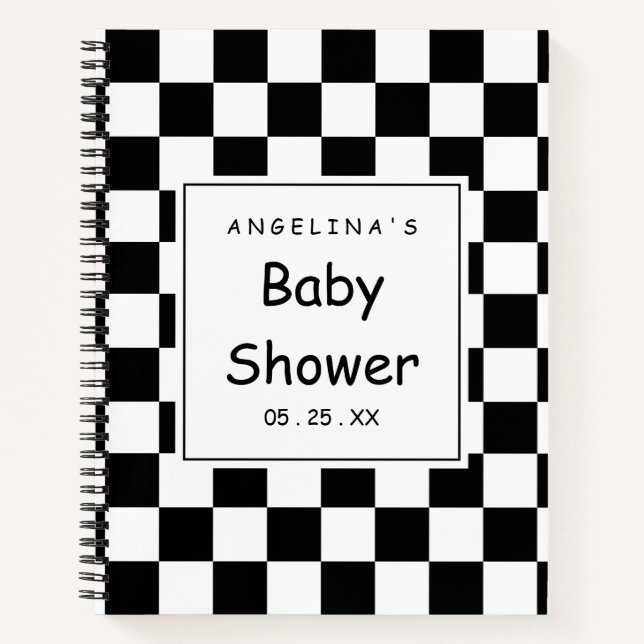 Cuaderno Bandera de Carrera Negra y Blanca (Anverso)