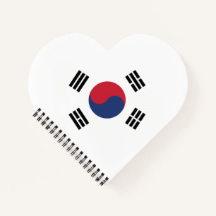 Cuaderno Bandera de Corea del Sur Corazón