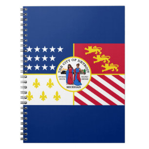 Cuaderno Bandera de Detroit, bloc de notas de Michigan