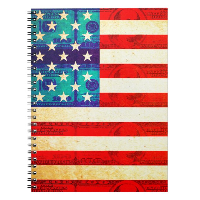 Cuaderno Bandera de dinero de Estados Unidos (Frente)