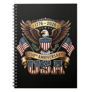 Cuaderno Bandera de EE. UU. 250 Aniversario 250 Años Americ