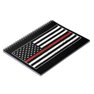 Cuaderno Bandera de EE. UU. de Línea Roja Fina Departamento