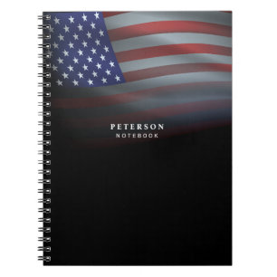 Cuaderno Bandera de EE. UU. Gradación Transparente Negr