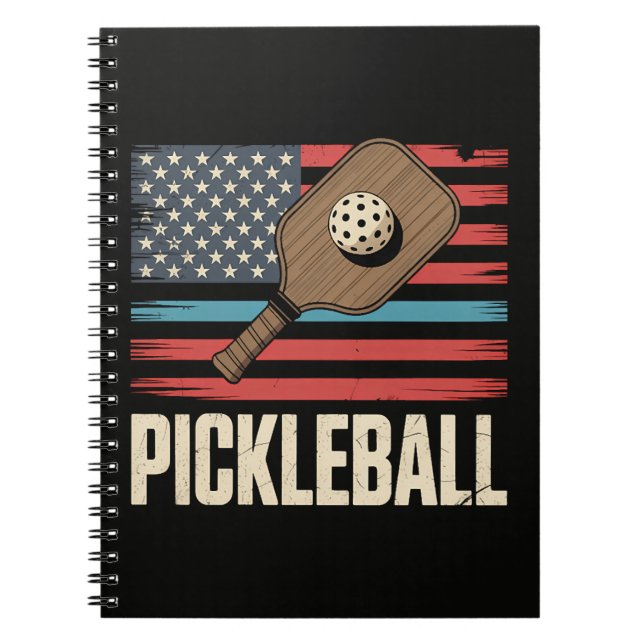 Cuaderno Bandera de EE. UU. Pickleball (Frente)