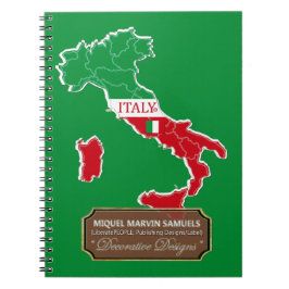 Cuaderno Bandera de esquema de país de Italia Colores Moder