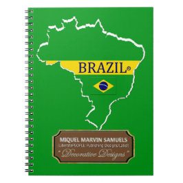 Cuaderno Bandera de esquema del país de Brasil Colores de b