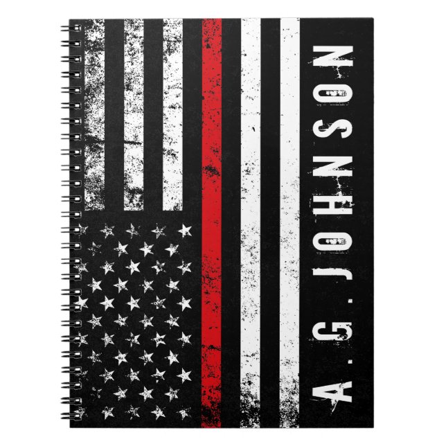 Cuaderno Bandera de Estados Unidos con estilo de bombero af (Frente)