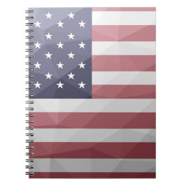 Cuaderno Bandera de Estados Unidos Malla Geométrica Red Whi