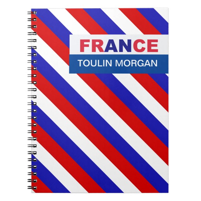 Cuaderno Bandera de Francia personalizada (Frente)