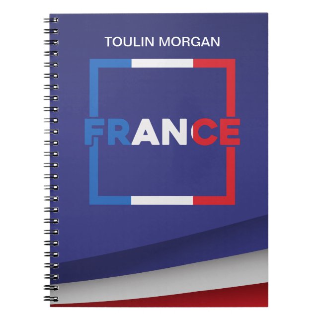 Cuaderno Bandera de Francia personalizada (Frente)
