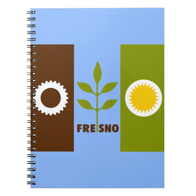 Cuaderno Bandera de Fresno, California Notebook (Frente)