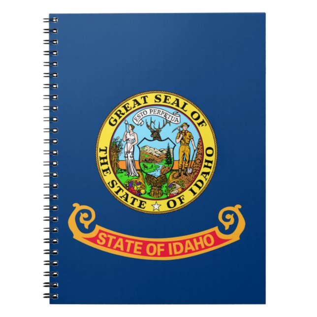 Cuaderno Bandera de Idaho: el estado de Gem, América Montañ (Frente)