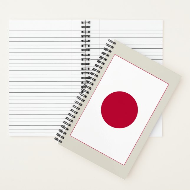 Cuaderno Bandera de Japón: Hinomaru, Nisshōki, Sol rojo en  (Interior)