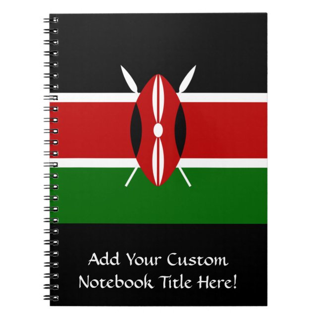 Cuaderno Bandera de Kenia África (Frente)