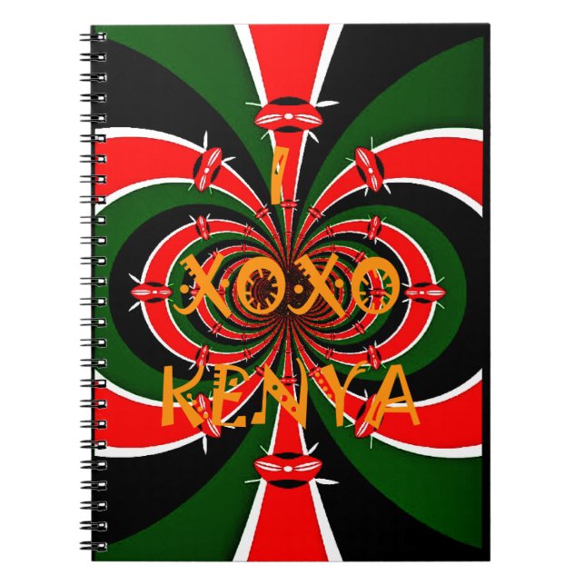 Cuaderno Bandera de Kenia de inspiración africana resumen a (Frente)