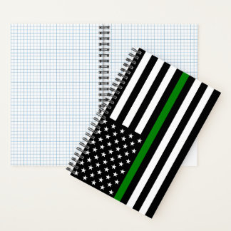 Cuaderno Bandera de la delgada línea verde: Veteranos milit