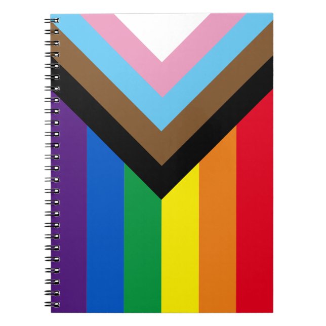 Cuaderno Bandera de la diversidad gay inclusiva arco iris L (Frente)