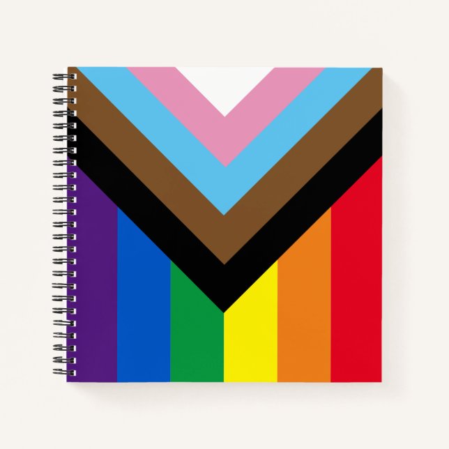 Cuaderno Bandera de la diversidad gay inclusiva arco iris L (Anverso)