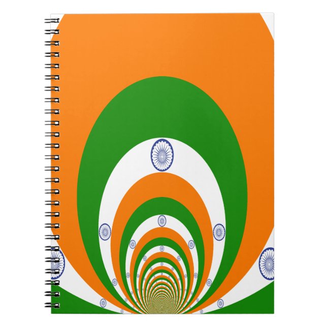 Cuaderno Bandera de la India Kaleidoscope: Unidad sin fin y (Frente)
