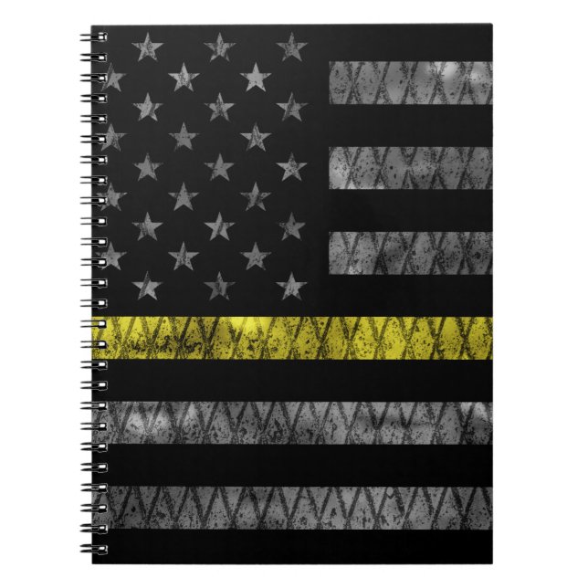 Cuaderno Bandera de la línea amarilla delgada de Dispatcher (Frente)