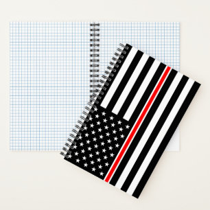 Cuaderno Bandera de la Línea Roja Fina: Memorial de Héroes