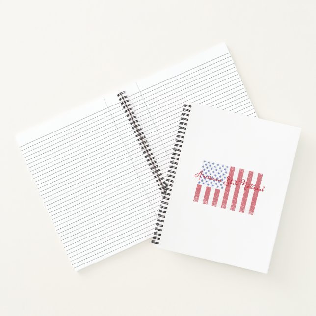 Cuaderno Bandera de la Paz Estadounidense Grunge + Estado N (Interior)
