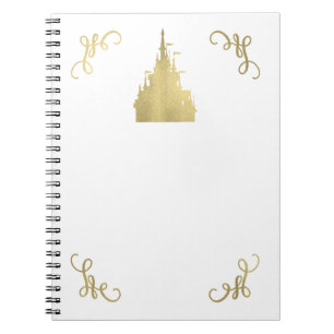 Cuaderno Bandera de la princesa de papel de oro Castillo cu
