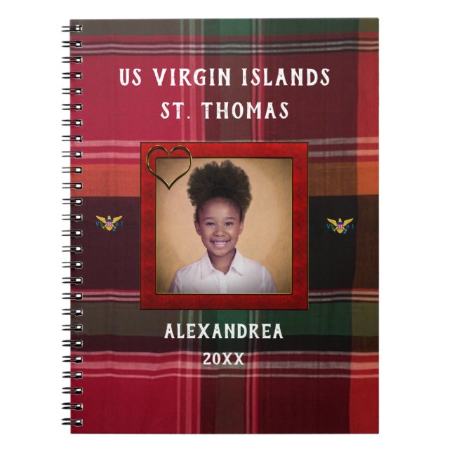 Cuaderno Bandera de las Islas Vírgenes de Estados Unidos Fo (Frente)